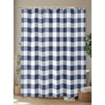 thumbnail image 4 of Shower Curtain Navy Plaid Shower Curtains for Bathroom, Waterproof Polyester Shower Curtain Set with Hooks, Standard Size 66" x 72" Buffalo Check Geometric Checker Pattern, 4 of 6