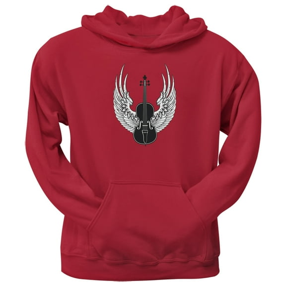 Winged Violin Red Adult Hoodie - X-Large