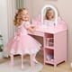 thumbnail image 2 of Yeshouse Tocador infantil con silla, tocador para niñas con estantes y cajón, escritorio infantil con rejillas de almacenamiento, 2 of 7