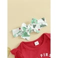 thumbnail image 5 of Newborn Baby Girls My First Christmas Outfits Ruffle Romper Tree/Snowflake Pants Headband Set 3Pcs Cute Chirstmas Clothes, 5 of 8