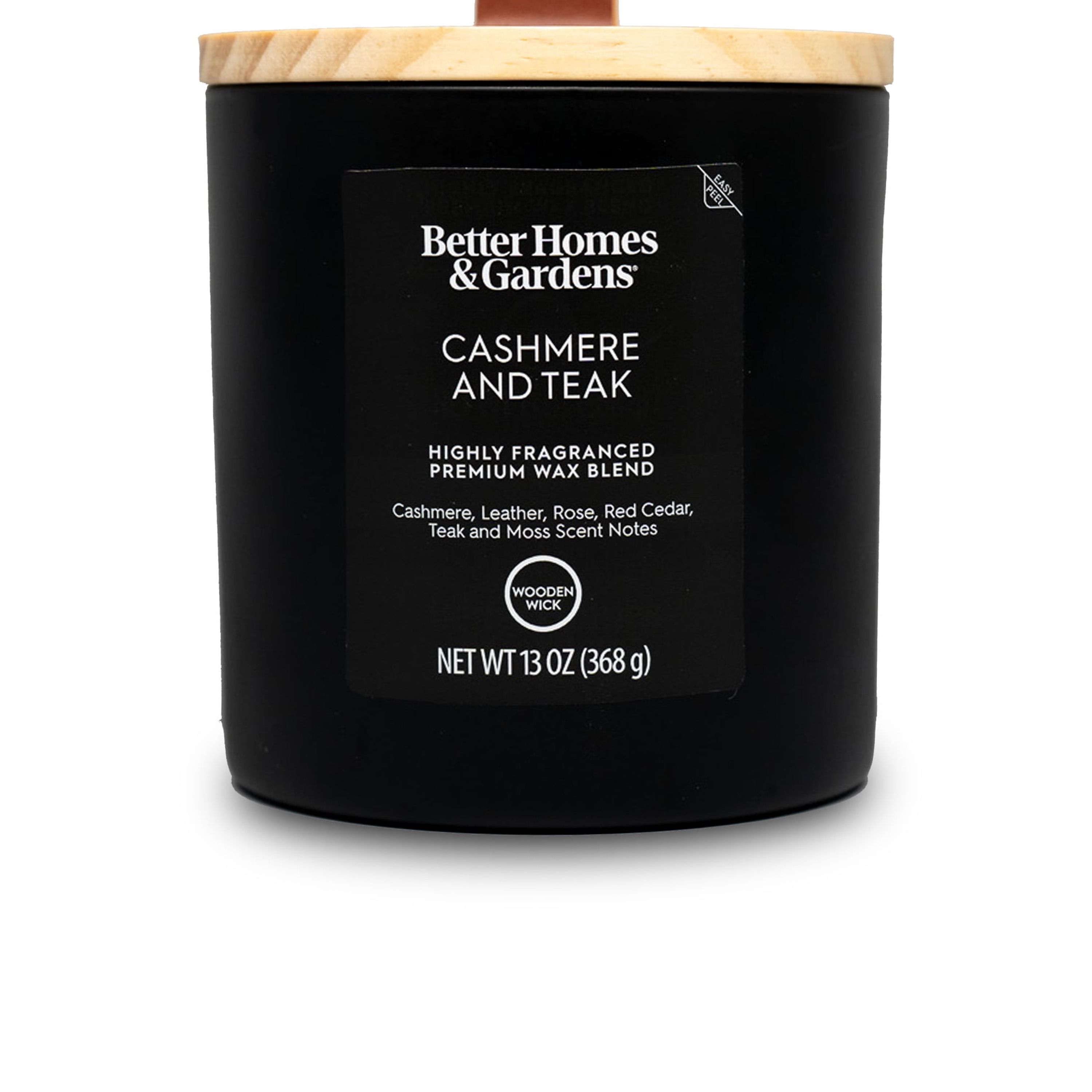 Better Homes & Gardens Cashmere and Teak Wooden Wick Candle, 13 oz photo 3