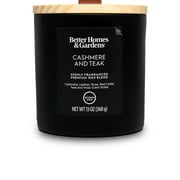 Better Homes & Gardens Cashmere and Teak Scented Wooden Wick Jar Candle, 13 oz