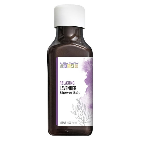 Aura Cacia Relaxing Lavender Shower Salt, 16 oz