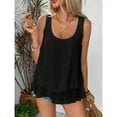 thumbnail image 6 of ITSAME Womens Tank Tops, Cotton Linen Scoop Neck Sleeveless Loose Casual Blouses Black M, 6 of 9