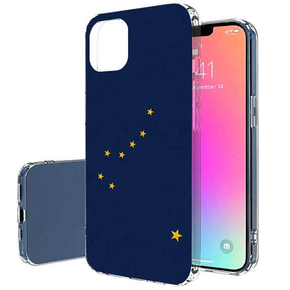 TalkingCase Slim Case for Apple iPhone 13 Pro, Slim Thin Gel Tpu Cover, Alaska State Flag Print, Light Weight, Flexible, Soft, Anti-Scratch, Printed in USA