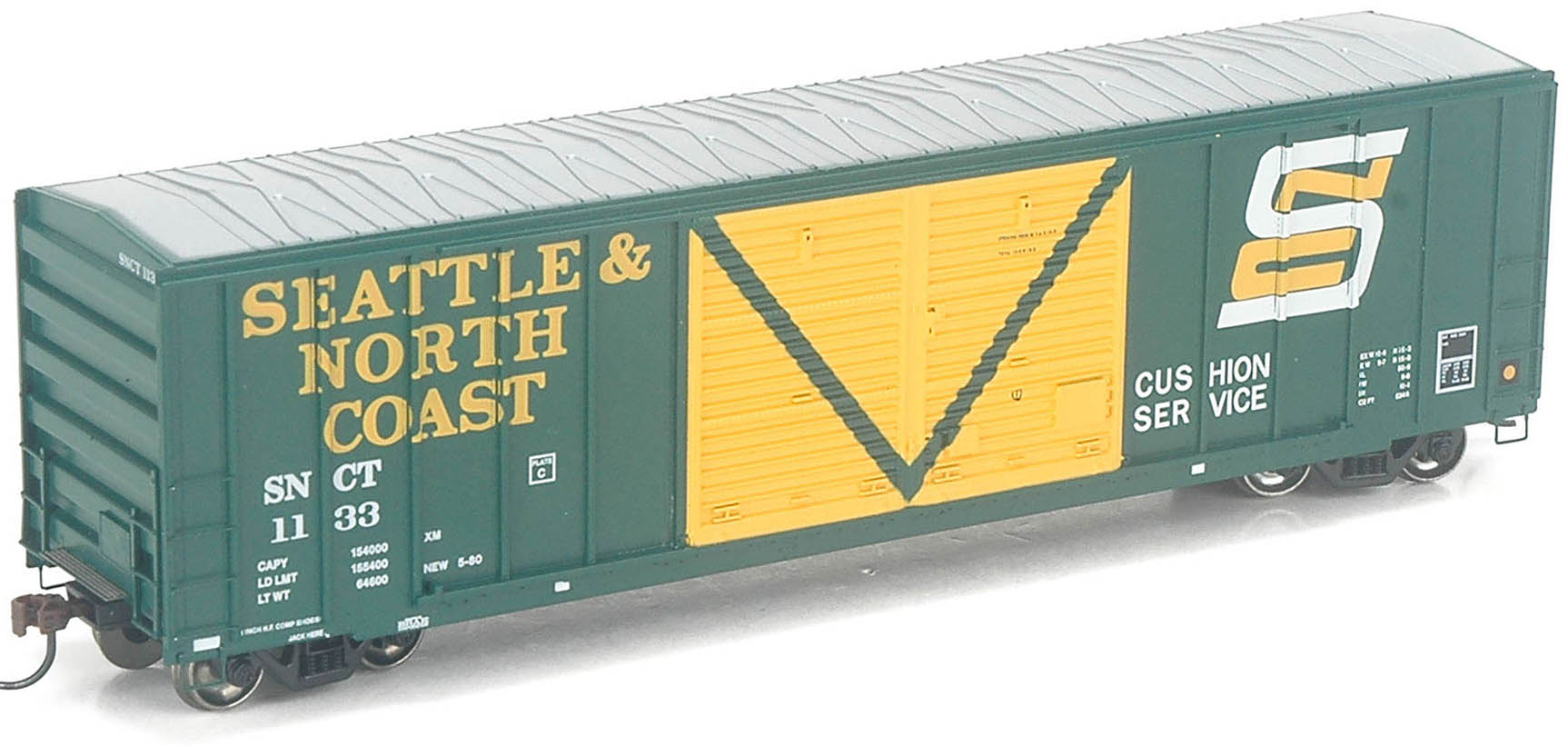 Athearn HO Scale 50' FMC Double Door Box Car Seattle & North Coast/SNCT
