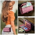 thumbnail image 5 of CaseMe Leather for Samsung Galaxy S26 Plus 5G Case Wallet【RFID Blocking】with 10-Card Holder Zipper Bills Slot, Soft PU Leather Magnetic Shoulder Wrist Strap  Wallet Case Women,Wine Red, 5 of 9