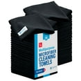 thumbnail image 1 of 12" x 12" Microfiber Cleaning Cloths (50 Pack) - Reusable Towels, Wash Rags, Dust Cloth, All-Purpose: Kitchen, Dish, Cars, Shop, Glass (Black), 1 of 4