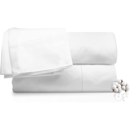 1000 Thread Count 100% Egyptian Cotton Bed Sheets 4 Pc Queen Sheets Set White, Sateen Weave Hotel Cotton Bed Sheets, Single Ply Yarns, Luxury Collection, Fits Mattress up to 16” Deep Pocket