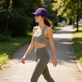 thumbnail image 6 of romoty Womens Purple Hummingbird Floral Embroidered Baseball Cap Adjustable Cotton Sun Hat for Awareness Walks Outdoor Wear, 6 of 6