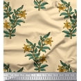 thumbnail image 1 of Soimoi Satin Silk Fabric Leaves & Floral Block Print Fabric by The Yard 42 Inch Wide, 1 of 3