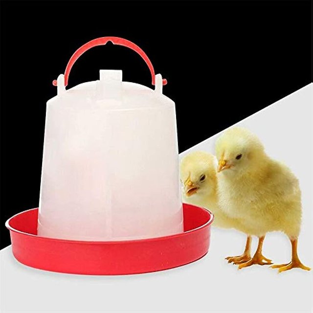 Comedero para pollos, bebedero para aves de corral, comedero y bebedero para pollitos, bebedero para aves de corral, bebedero de plástico para pollos con asa de transporte para aves de corral, pollit