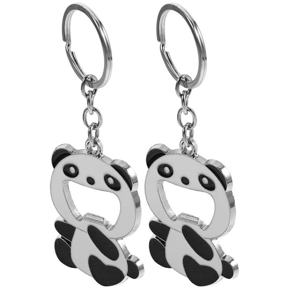 TEHAUX Stylish Zinc Alloy Bottle Opener Keychains Black Unique Design for Decor and Gifts