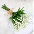 thumbnail image 4 of Paquete de 12 flores artificiales de lirio de los valles, flores de imitación, carillón de viento, orquídea, ramo de boda, arreglo de flores blancas para boda, hogar, decoración interior y exterior Ofspeizc CZJJ-HQ73, 4 of 7