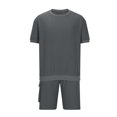 thumbnail image 3 of TMOYZQ 2 Pieces Outfits for Men Summer Sweatsuit Short Sleeve T-Shirts and Cargo Shorts Casual Athletic Daily Sets Oversize Lightweight Quick Dry Loungewear, 3 of 5