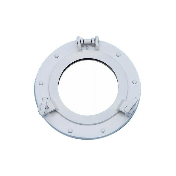 Deluxe Class White Porthole Mirror 8" - Beach Theme - Porthole Mirror Decoration