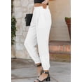 thumbnail image 6 of Asyoly Womens Linen Pants Loose Fit Drawstring Trousers Soft Casual  Elastic High Waisted Joggers Pants with Pockets, 6 of 6