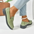 thumbnail image 5 of Women's Spring New Mary Loafers - Thick Sole Preppy British - Leather Shoes Green, 5 of 5