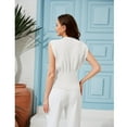 thumbnail image 3 of PUWEI Women's V Neck Vest Top Single Button Sleeveless Summer Knit Vest Pullover Tank Top, 3 of 7
