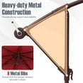 thumbnail image 6 of Costway Patio 10FT Hanging Offset Umbrella 32 LED Lights Sand Bag Outdoor Cross Base Wine, 6 of 10