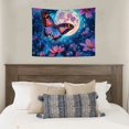 thumbnail image 4 of Creowell Butterfly Flowers Full Moon Tapestry Wall Hanging 100% Polyester 40x30in, 4 of 6