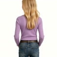 thumbnail image 5 of Maean Girls Long Sleeve Shirts Crewneck Ribbed Casual Stretchy Tops Tees Undershirts for Kids Toddler, 5 of 5