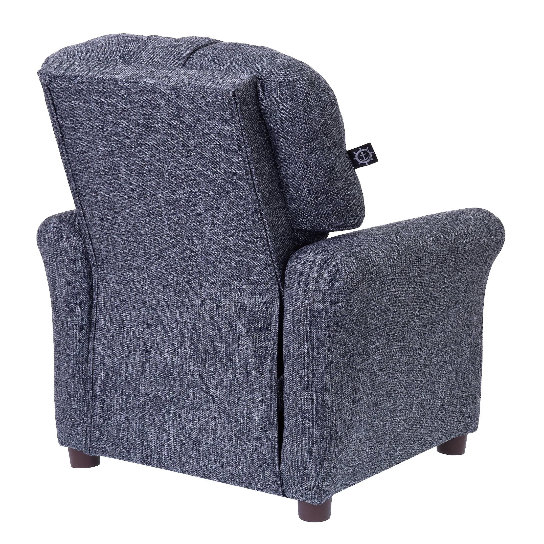 The Crew Furniture Traditional Kids Recliner Chair, Toddler Ages 1-5 Years, Polyester Linen, Gray