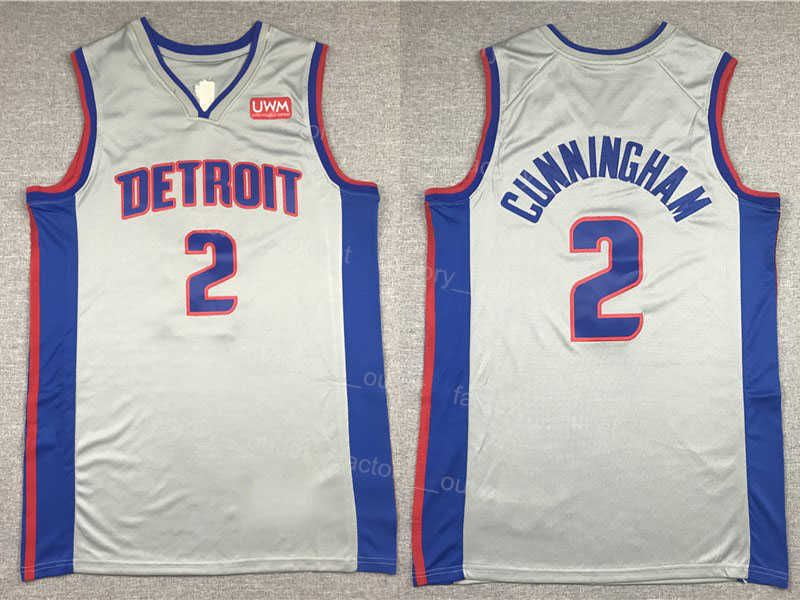 NBA_ Men Basketball Cade Cunningham Jersey 2 Team Color Blue White Red All  Stitched For Sport Fans Breathable Pure Cotton Embr''nba''jerseys 