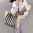 thumbnail image 4 of KUNGUGU Straw Woven Women's Underarm Shoulder Handbag, Blue, 4 of 9