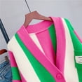 thumbnail image 4 of SRZYMJ Women's Color Block V-Neck Pullover Sweater with Long Sleeves and Button Pocket Detail, 4 of 7