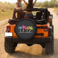 thumbnail image 3 of KAKALAD Tropical Palm Trees In Simple Beach Spare Tire Cover Universal Vehicle Accessories Buckle Car Tools 15”in, 3 of 6