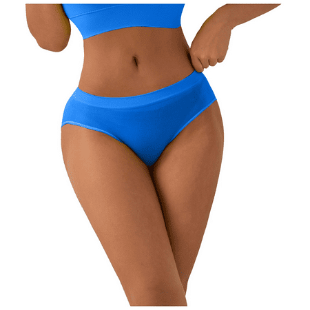 Fulorrnie Underwear for Women Breathable Seamless Briefs Comfort Panties Waistband Elastic Waist Stretchable Panty  Blue  XL