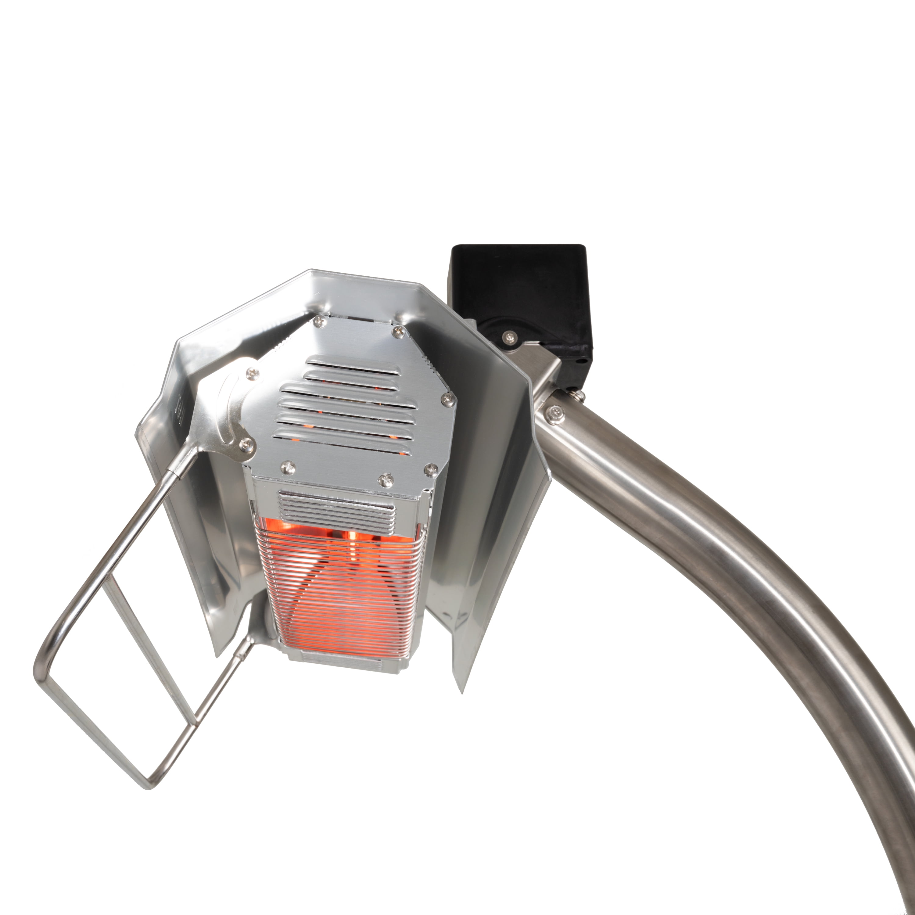 Fire Sense Telescoping Pole Mounted Patio Heater With Wheels Powder Coated Steel Tip-Stainless Steel