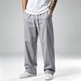 thumbnail image 4 of Domuza Mens Baggy Wide Leg Sweatpants, Elastic Drawstring Waist with Pockets, Casual Lounge Joggers for Everyday, 4 of 6
