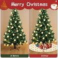 thumbnail image 4 of 36 Inch Christmas Tree Skirt – Velvet Plush Tree Mat, Soft Thickened Polyester with Red Ties, Single-Sided Printing, Available in 30in/36in/48in, Perfect for Holiday Xmas Tree Decoration, 4 of 7