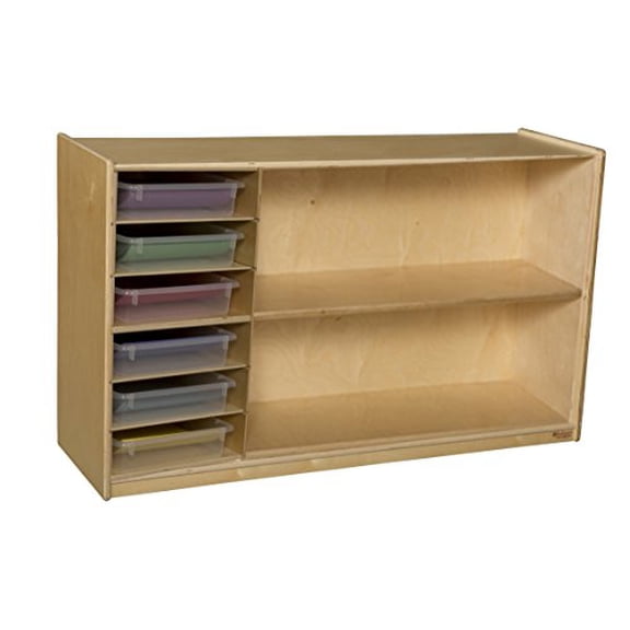 Wood Designs 990331CT Shelf Storage with Translucent Trays