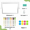 thumbnail image 4 of Small White Board with Stand, Dry Erase White Board, 12"X8" Double-Sided Magnetic Whiteboard with 8 Markers, 8 Magnets, 1 Eraser, White Board Easel for Drawing Memo to Do List Wall Decor, 4 of 8