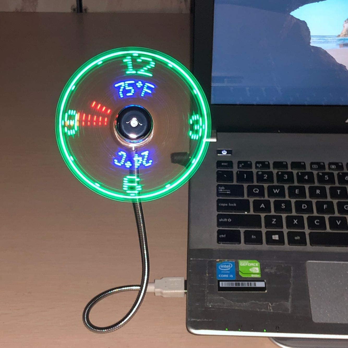 noir Compteur programmable LED DIY messages Cooling Fan Desk USB LED Horloge Fan Mrf-003 4inch 