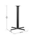 thumbnail image 4 of Flash Furniture Beverly 33'' x 33'' Restaurant Table X-Base with 4'' Dia. Bar Height Column, 4 of 6