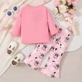 thumbnail image 4 of Xyant Toddler Baby Girl Clothes Long Sleeve Pullover Sweatshirt Stretch Jogger Pants Fall Winter Cow Print Outfits (Pink,18-24 Months), 4 of 6