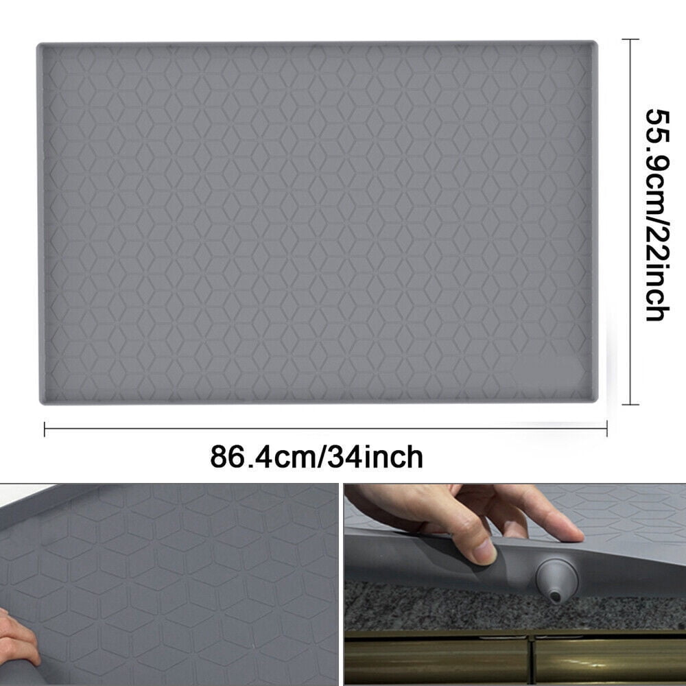 Cocobaby 34" x 22" Under Sink Mats Kitchen Silicone Under Sink Liner Silicone Cabinet Mat