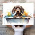 thumbnail image 4 of Dachshund Dog Canvas Bathroom Décor - Unique Bath Wall Decor - Modern Canvas Bathroom Wall Art - Room Decor - Bathroom Decorations - Restroom Sign - Wall decor living room, 4 of 4