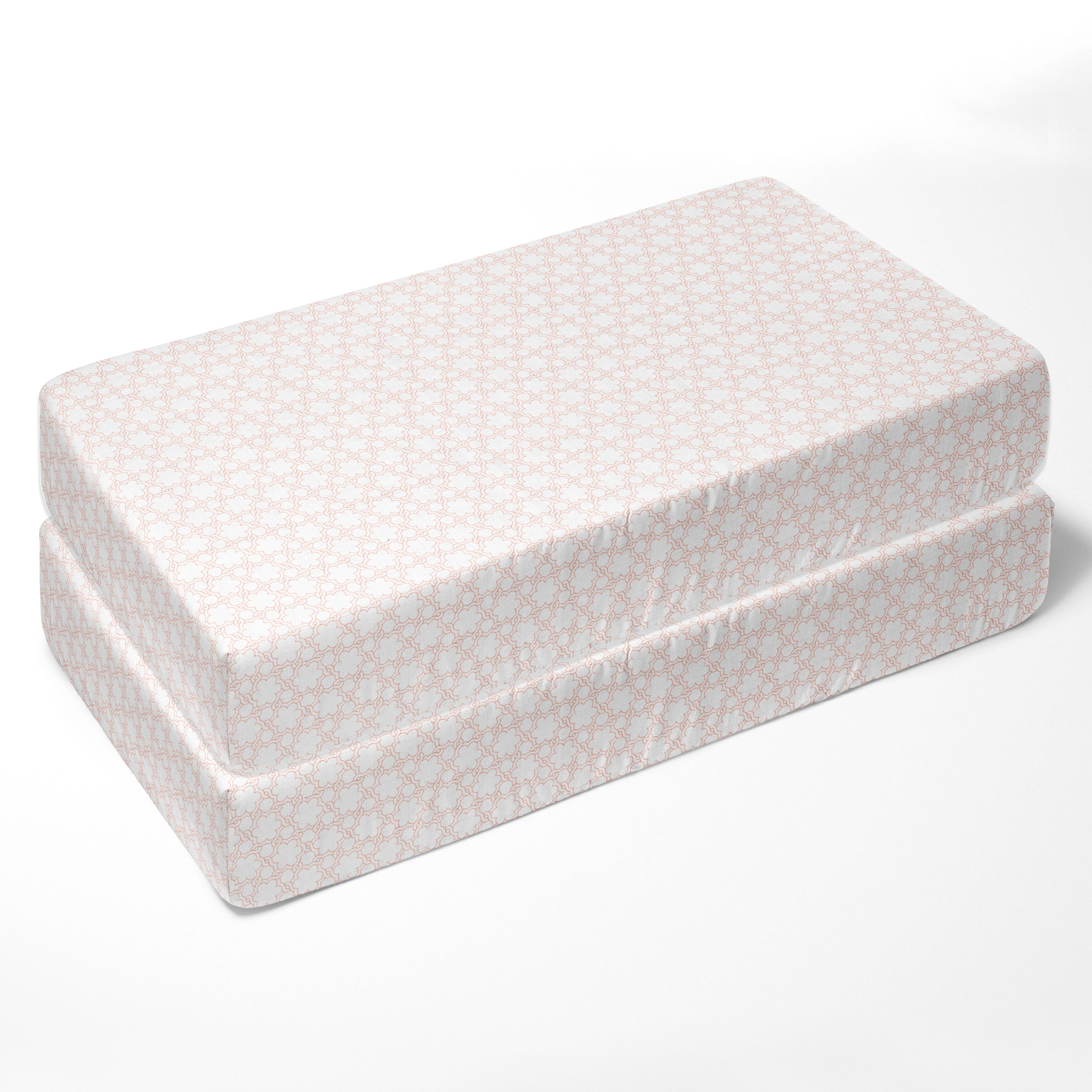 Bacati - Petal Floral Coral Muslin Crib or Toddler Bed Fitted Sheet 100% Cotton Muslin
