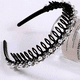 thumbnail image 2 of Diademas con peine de dientes para mujer con diamantes de imitación y diadema de plástico con cuentas de cristal, paquete de 4, 2 of 5