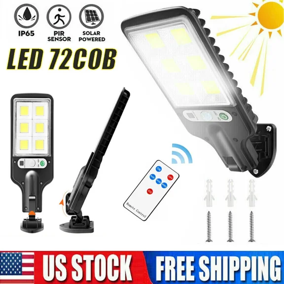 PURELY- 600W Led Solar Street Light Pir Motion Sensor Outdoor Garden Ip65 Waterproof Us