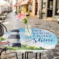 thumbnail image 6 of Lighthouse Round Tablecloth for 36-44 Inch Tables,Fitted Table Cover with Elastic Edge,Blue Coastal Nautical Ocean Beach Palm Tree Waterproof Outdoor Table Cloth Protector for Patio Garden Dinner, 6 of 9