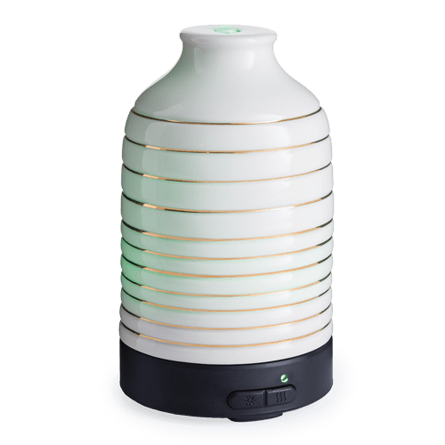 Airome 100 mL Ultrasonic Essential Oil Diffuser, Serenity, White and Gold Porcelain