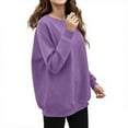 thumbnail image 5 of Sweaters For Women Casual Long Sleeve Crewneck Soft Comfy Loose Fit Pullover Sweatshirt Top For Everyday Wear Black Polyester And Cotton Purple Size S-2Xl Oversized Sweaters For Women, 5 of 7
