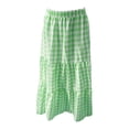 thumbnail image 5 of Formal Plus Size Dresses Women Summer Plaid Multicolor A Line Cake Skirt Mid Length Pleated Checkered Plus Size Maxi Dress Green M, 5 of 5