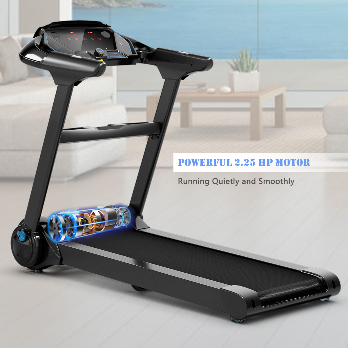 Gymax 2.25HP Electric Folding Fitness Treadmill w/APP Heart Rate - image 2 of 10